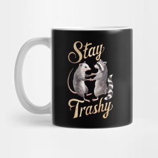 Stay Trashy Funny Possum And Raccoon Meme Lovers Mug